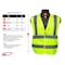 Dsv Standard Hi-Vis Safety Vest XL Class 2 , Hook & Loop 85212 - alternate 7